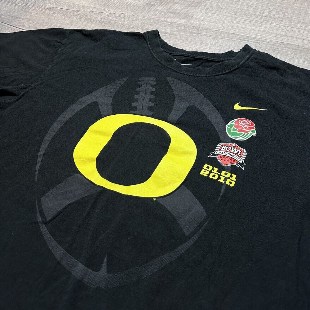 Oregon DUCKS Football NIKE 2010 ROSE BOWL Loose Fit TEE SHIRT Men's XL Oversized - Picture 9 of 9